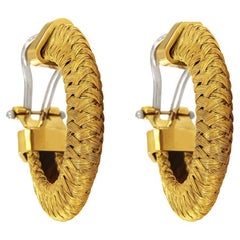 Roberto Coin 18k Yellow Gold Woven Hoop Earrings