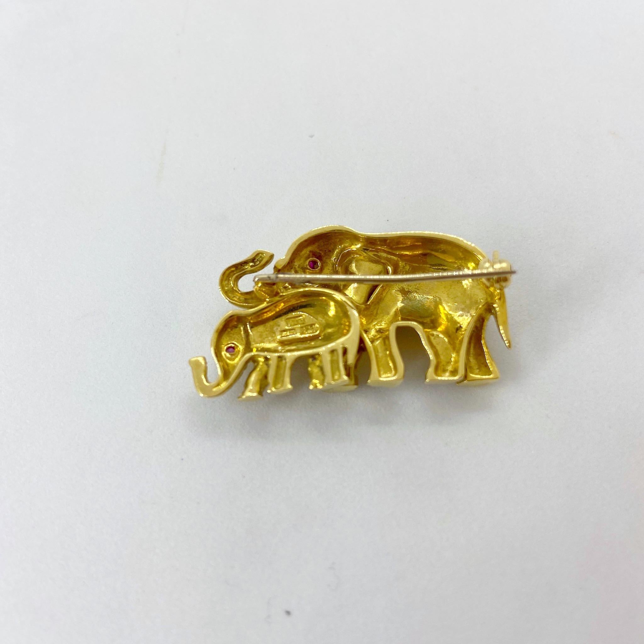 gold elephant brooch