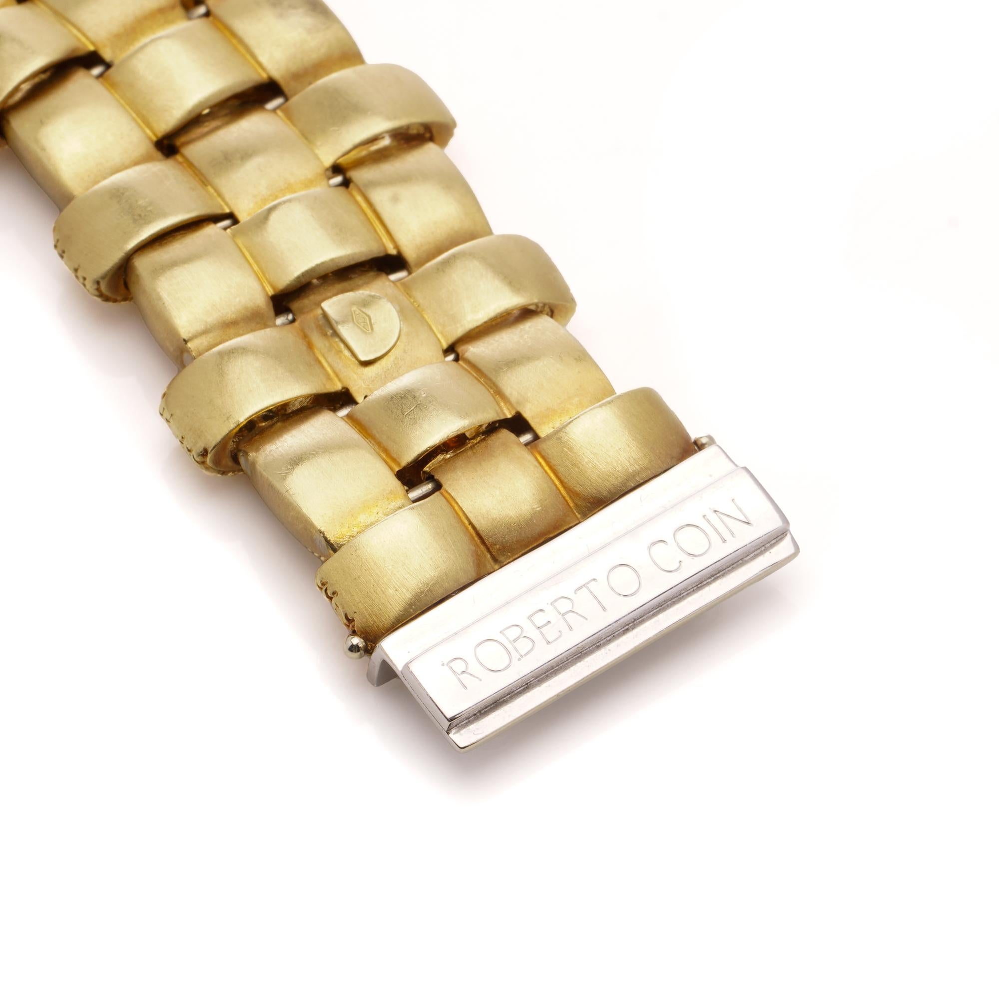 Roberto Coin Bracelet tissé Appasionata en or blanc et jaune 18 carats  en vente 2