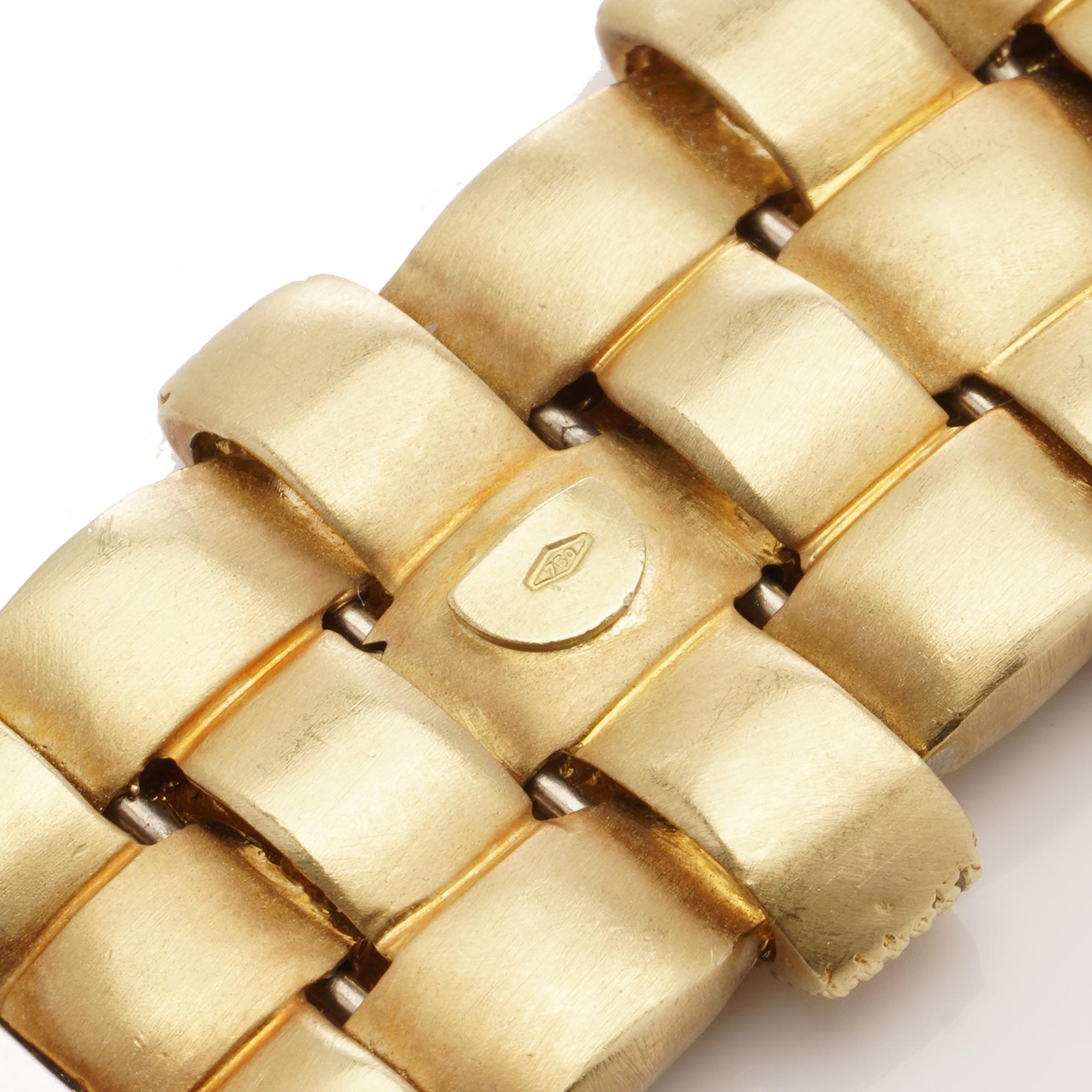 Roberto Coin 18kt White and Yellow Gold Appasionata Woven Design Bracelet  For Sale 3
