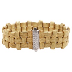 Roberto Coin 18kt White and Yellow Gold Appasionata Woven Design Bracelet 