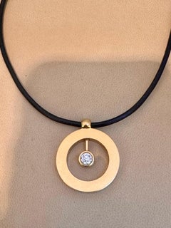 Roberto Coin 18Kt Yellow Gold & 0.94Ct Solitaire Diamond 'Cento' Circle Pendant