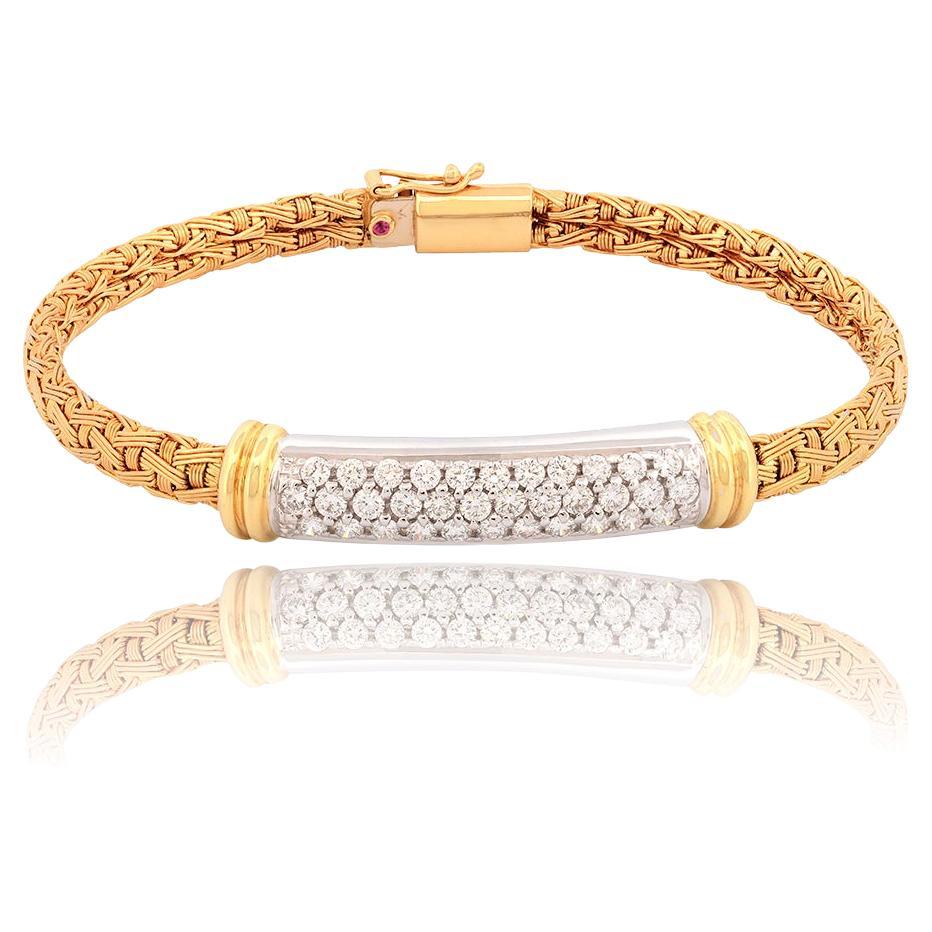Roberto Coin Appassionata White Rose Gold and Diamond Bracelet at 1stDibs