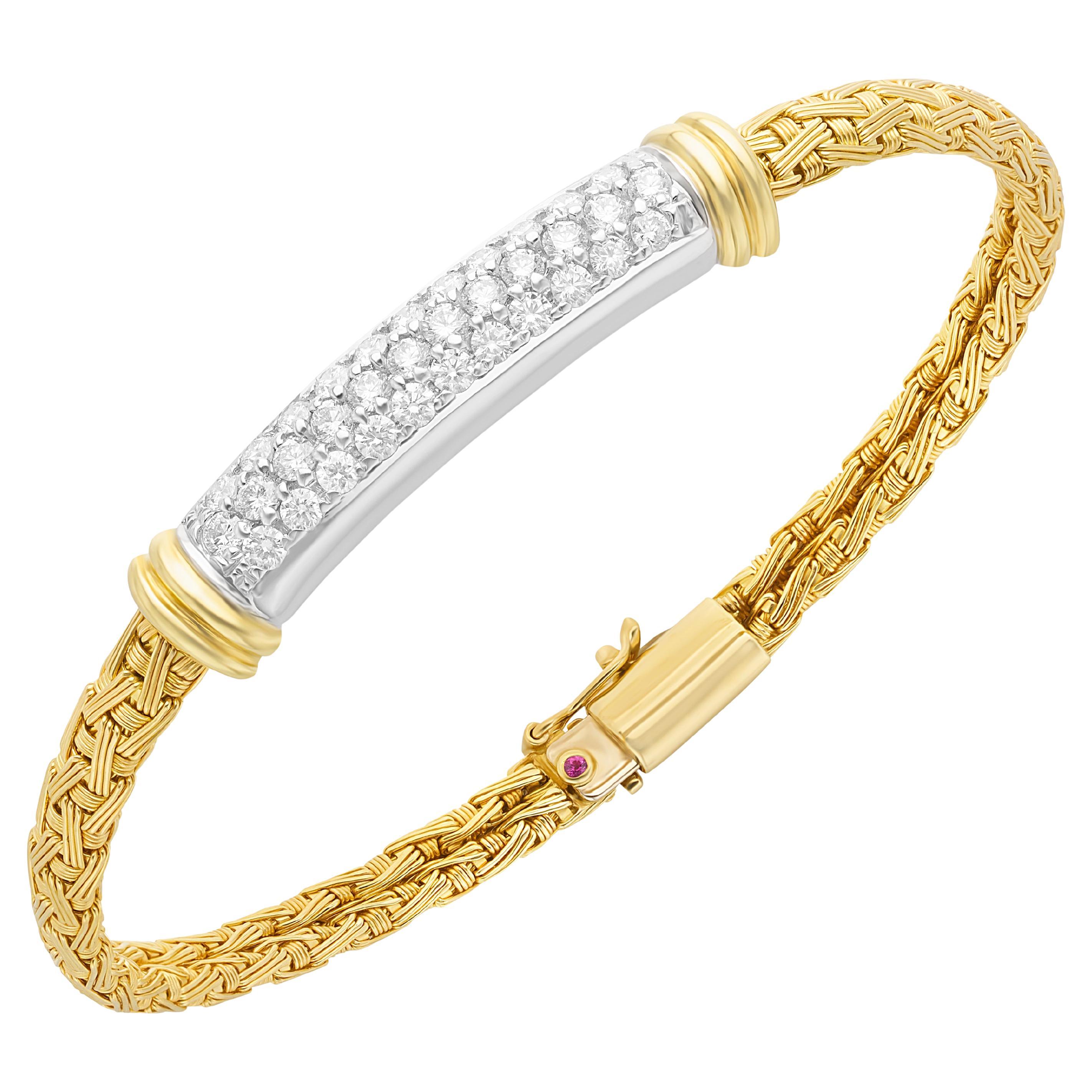 Roberto Coin Baroque Diamond Gold Bracelet at 1stDibs