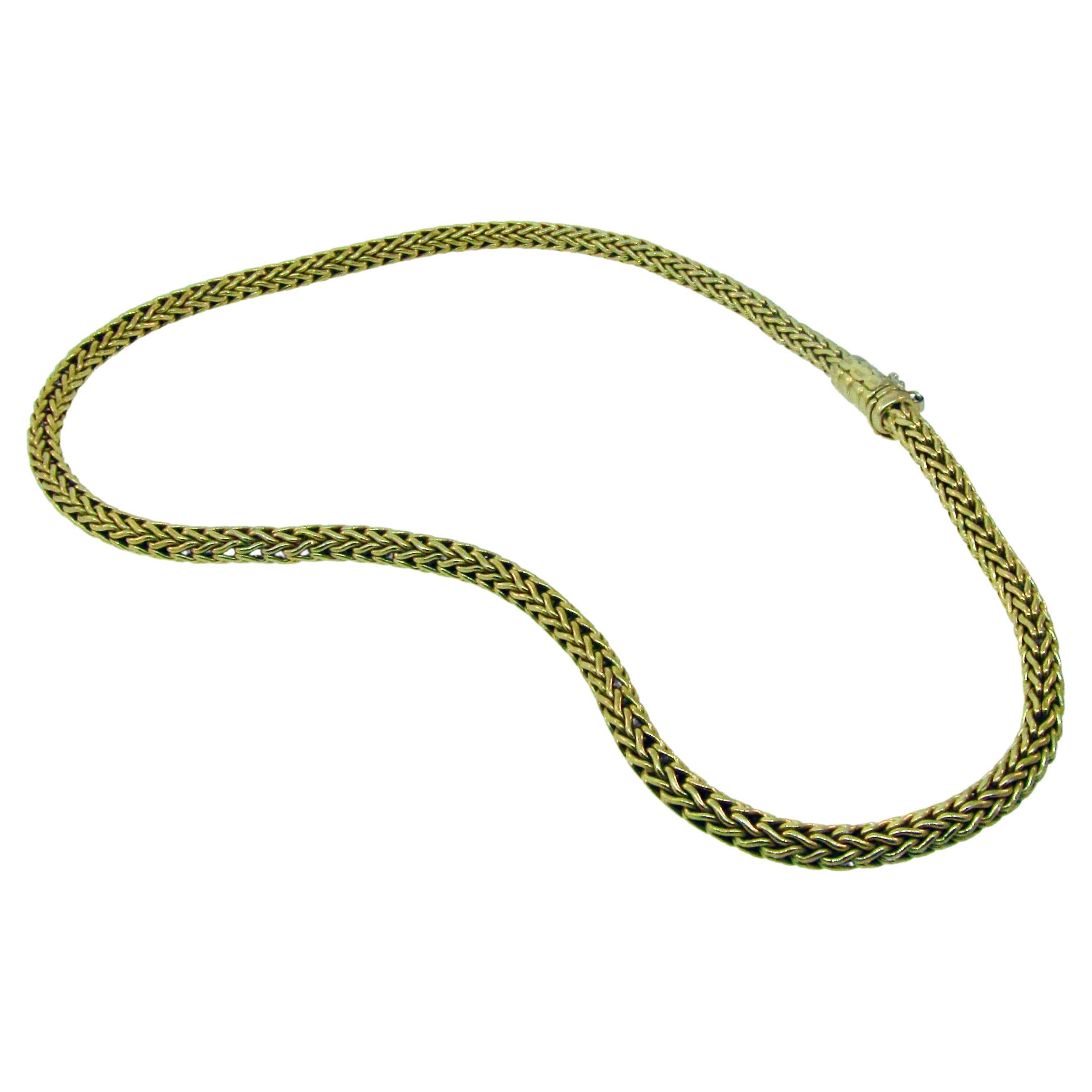 Roberto Coin 1990's 18K Yellow Gold Woven Necklace For Sale at 1stDibs