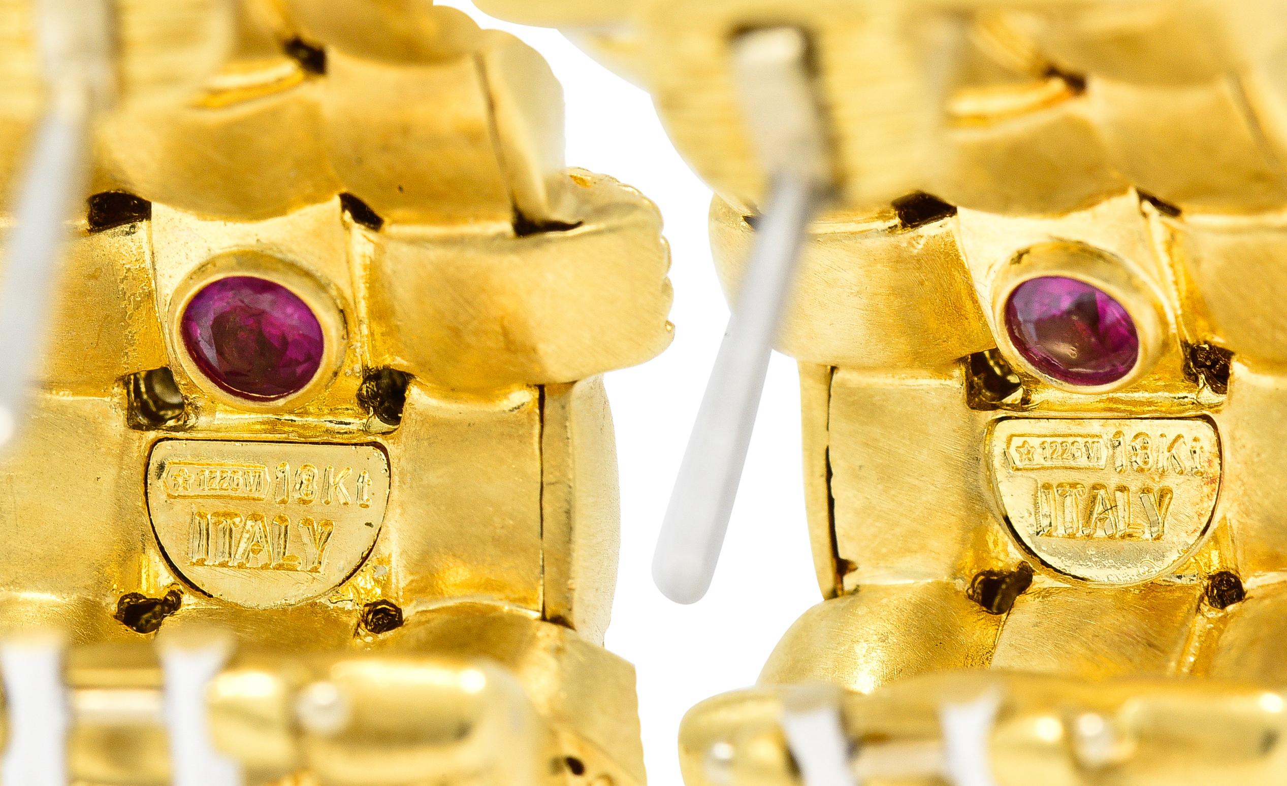 Roberto Coin 1990er Jahre Appassionata-Ohrringe mit halber Halskette aus 18 Karat Gelbgold mit Diamanten für Damen oder Herren im Angebot