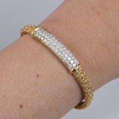 Roberto Coin – Armband aus 18-karätigem Gelb- und Weißgold mit geflochtenem Design und einem 2-Karat-Diamanten