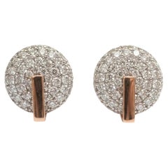 Boucles d'oreilles à clous Roberto Coin en or bicolore, ornées d'un diamant de 2 carats