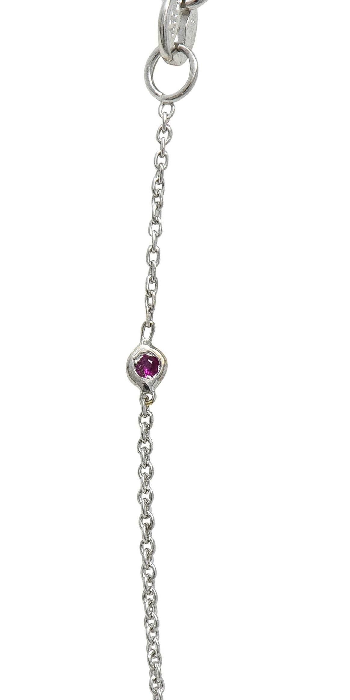 Roberto Coin 2000er Jahre Diamant-Rubin-Halskette aus 18 Karat Gold mit Diamanten von By The Inch im Angebot 2
