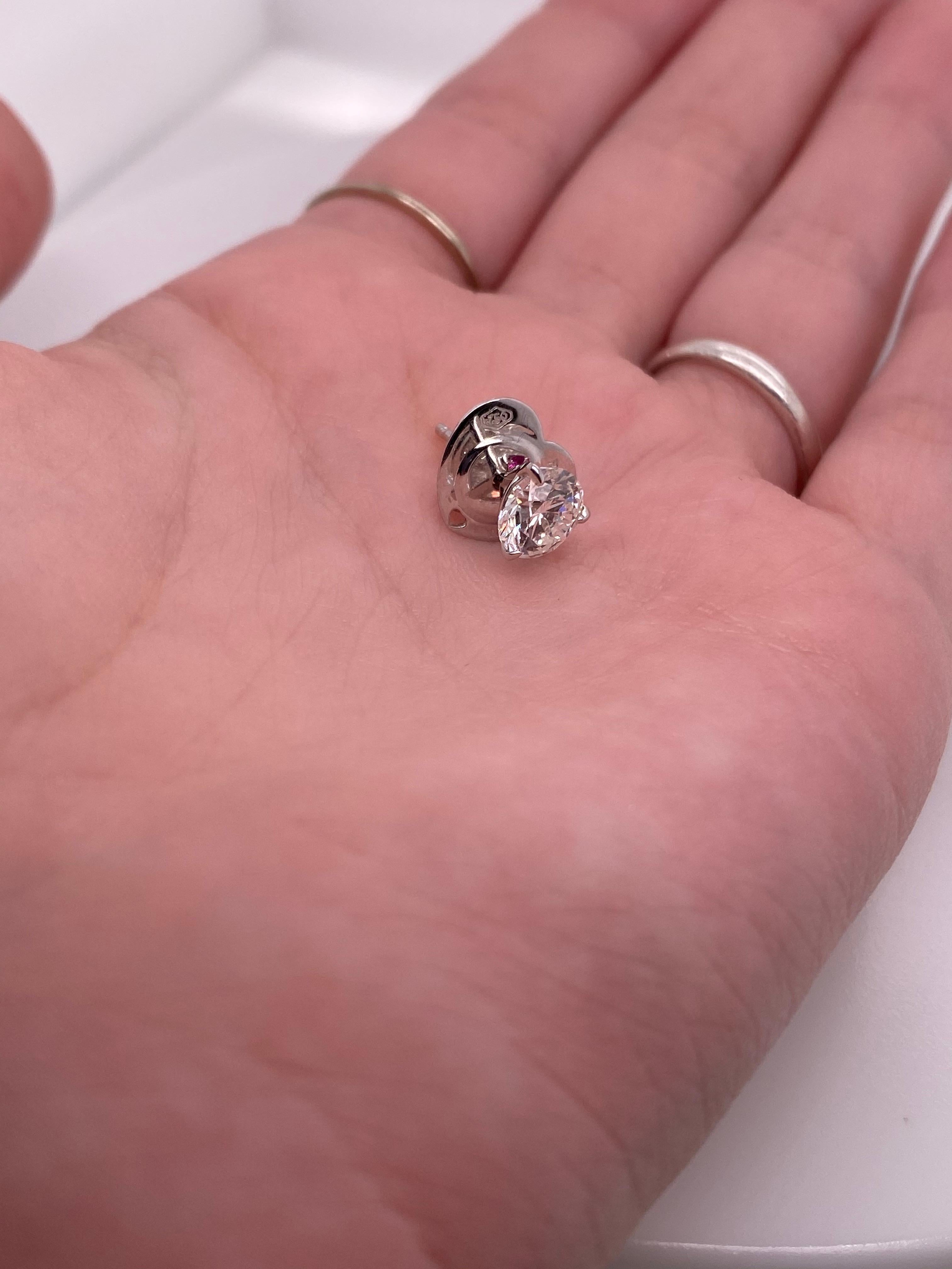 Roberto Coin, clous d'oreilles en or blanc 18 carats avec diamants F SI1 de 2,00 carats, rapports GIA en vente 1