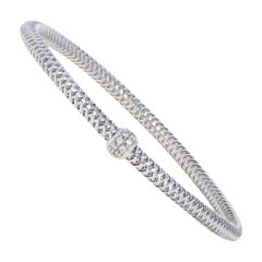 Roberto Coin .22 Carat Diamond Primavera Bangle Bracelet, 18 Karat Gold Flexible