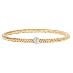 Roberto Coin .22 Carat Diamond Primavera Bracelet, 18 Karat Gold Flexible Bangle