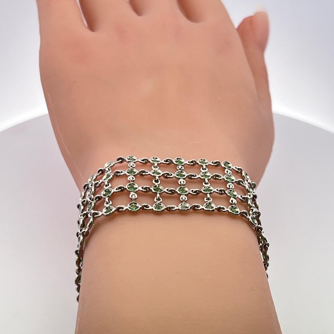 Roberto Coin - Bracciale a maglie in oro bianco 18 carati da 2,25 carati tondi e brillanti in vendita 7