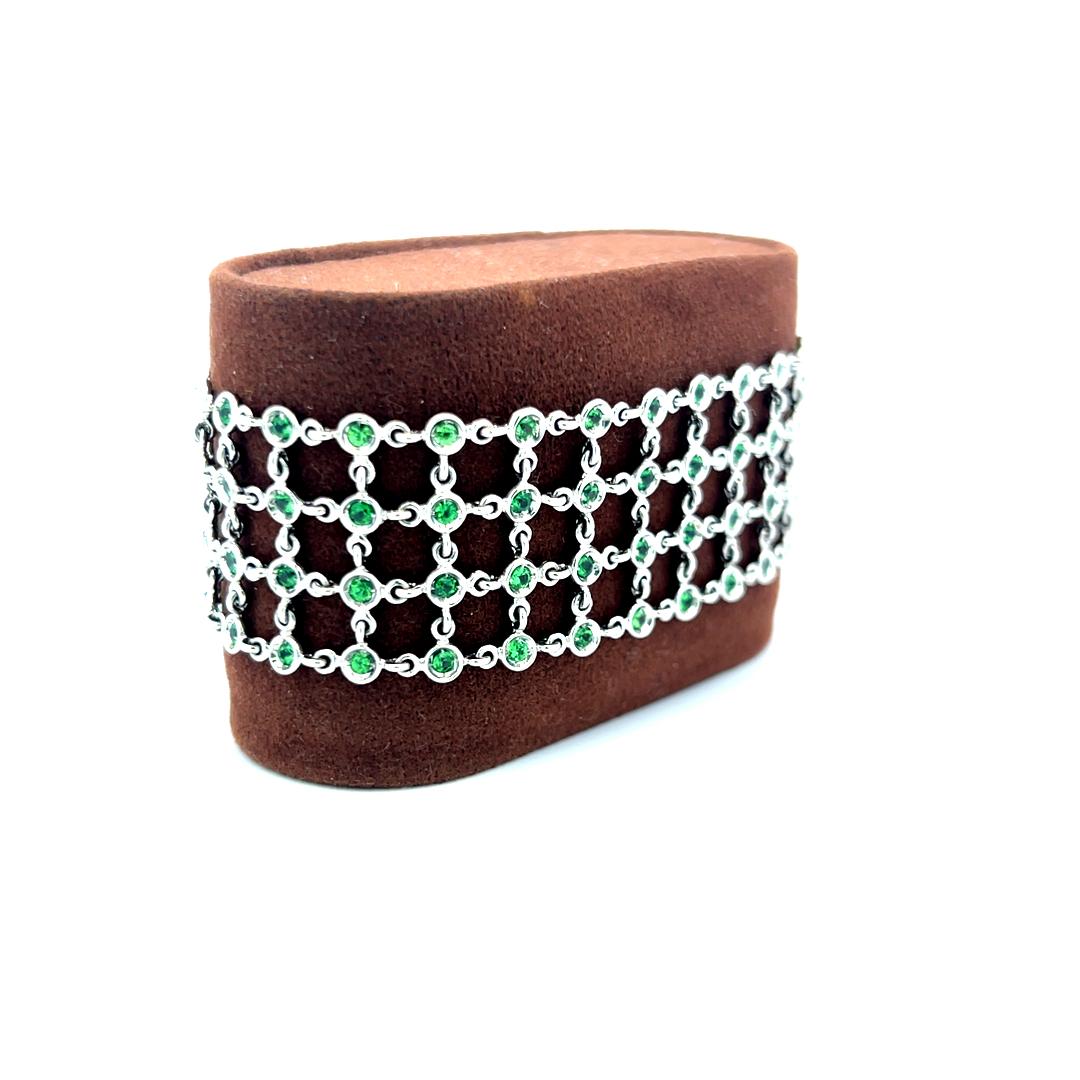 Roberto Coin - Bracciale a maglie in oro bianco 18 carati da 2,25 carati tondi e brillanti in vendita 2