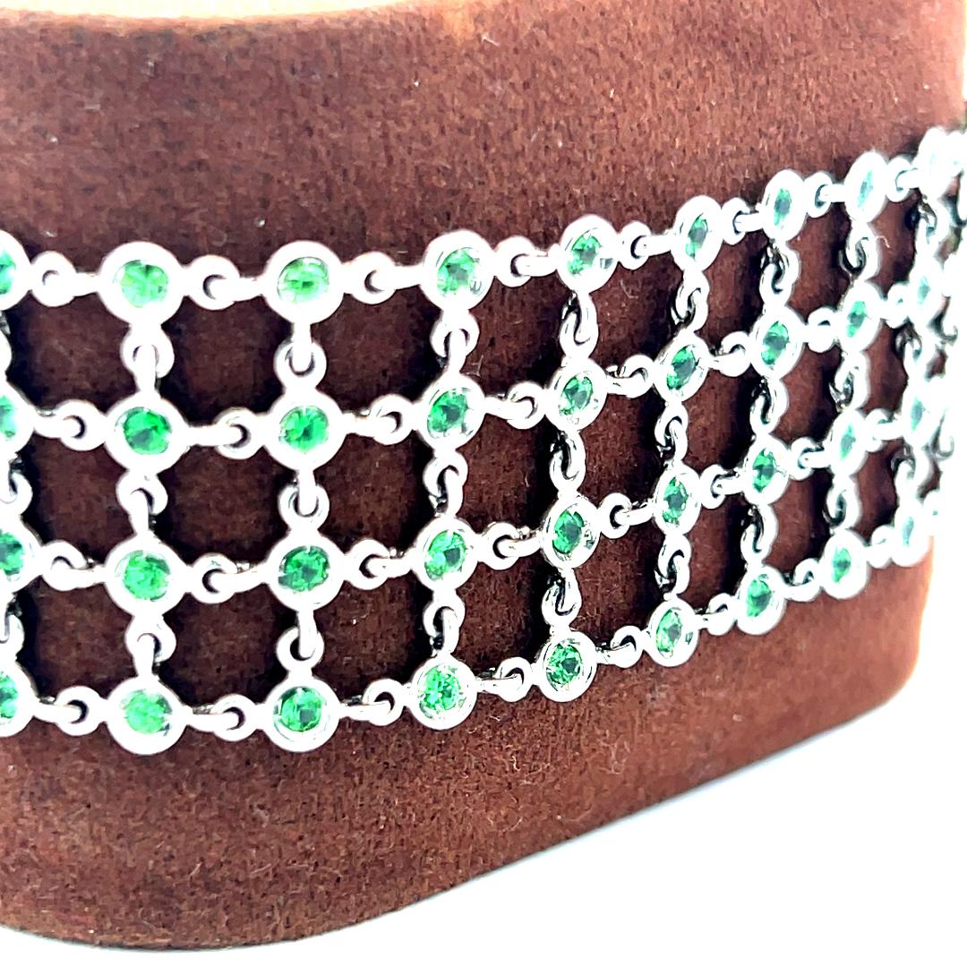 Roberto Coin - Bracciale a maglie in oro bianco 18 carati da 2,25 carati tondi e brillanti in vendita 3