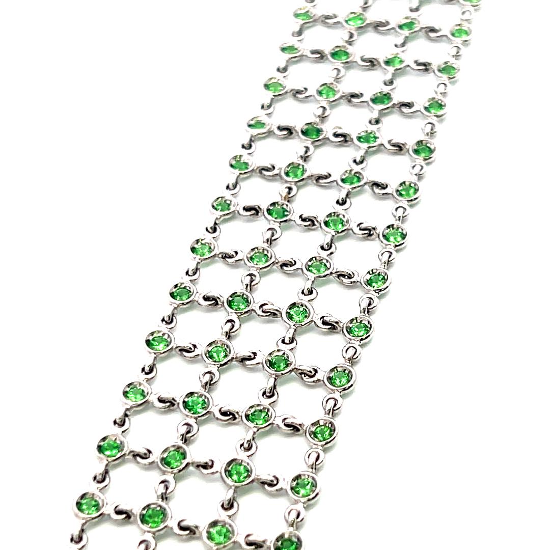 Roberto Coin - Bracciale a maglie in oro bianco 18 carati da 2,25 carati tondi e brillanti in vendita 4