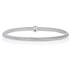 Roberto Coin .22 Carat Diamond Primavera Bangle Bracelet, 18 Karat Gold Flexible
