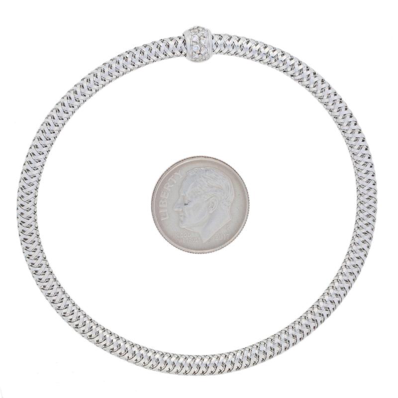 Women's Roberto Coin .22 Carat Diamond Primavera Bangle Bracelet, 18 Karat Gold Flexible
