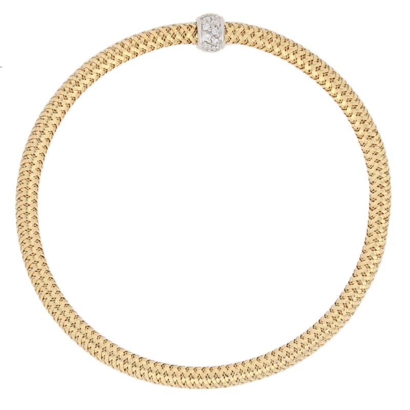 Roberto Coin .22 Carat Diamond Primavera Bracelet, 18 Karat Gold Flexible Bangle In Excellent Condition In Greensboro, NC