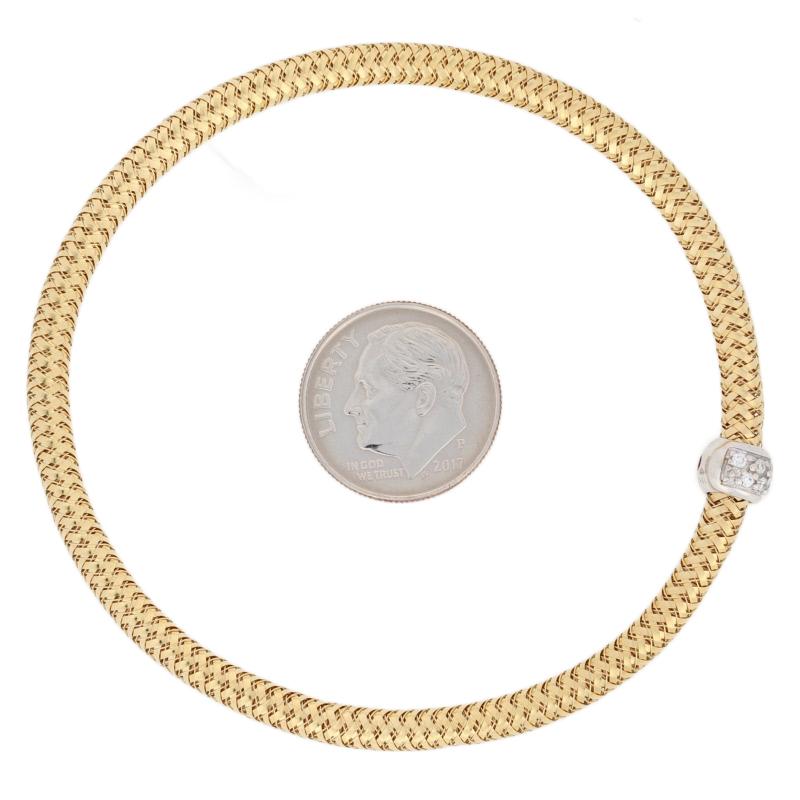 Women's or Men's Roberto Coin .22 Carat Diamond Primavera Bracelet, 18 Karat Gold Flexible Bangle