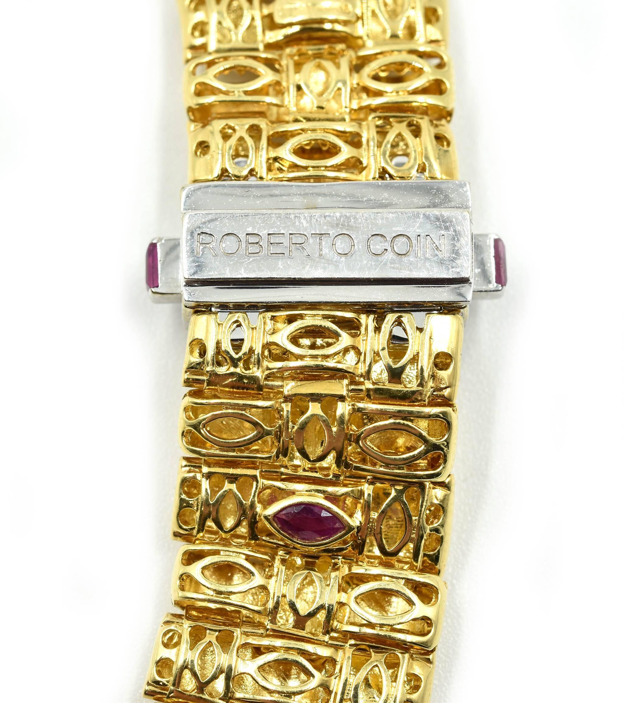 Roberto Coin Three-Row Diamond 18 Karat Yellow Gold Collar Necklace 4