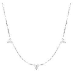 Roberto Coin 3 Station Diamond Flower Necklace 7773260AW17X