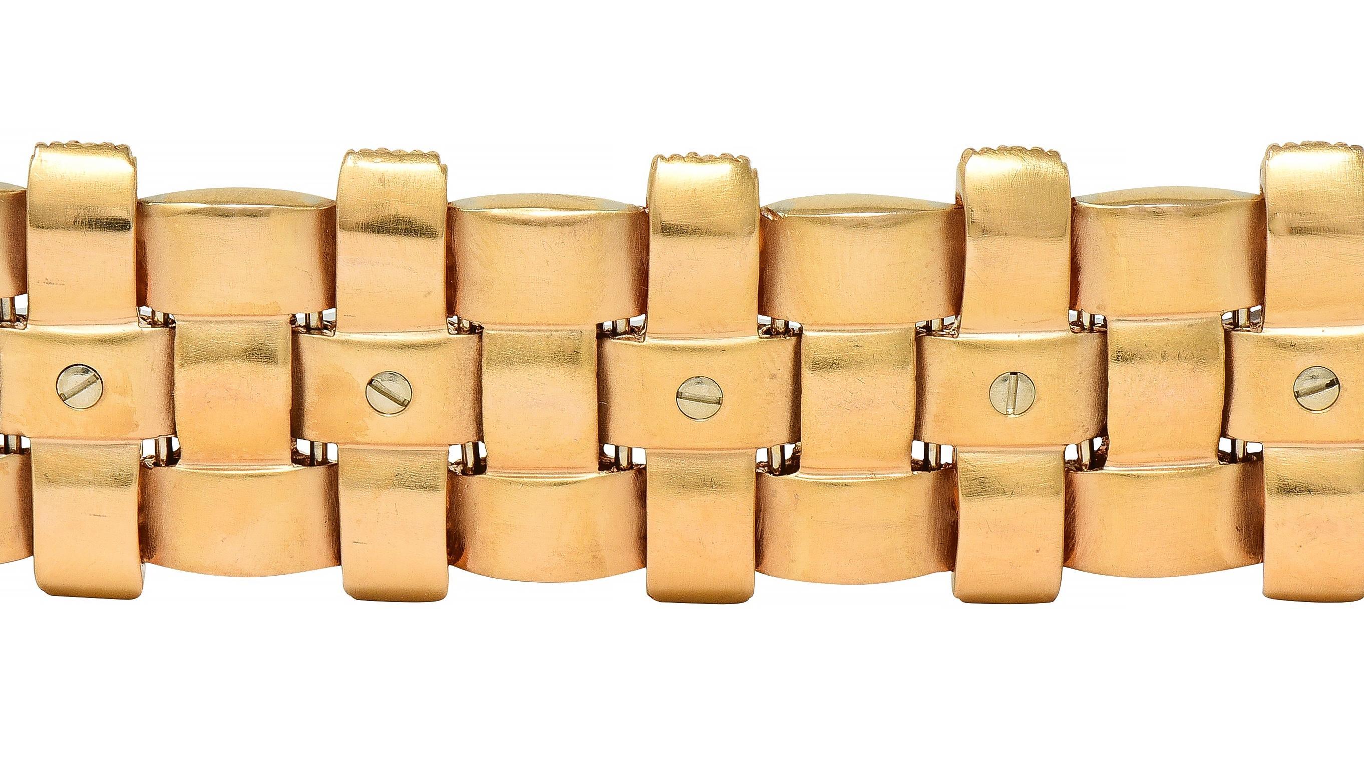 Roberto Coin 3.48 CTW Diamond Ruby 18K Two-Tone Gold Woven Magnifica Bracelet en vente 4