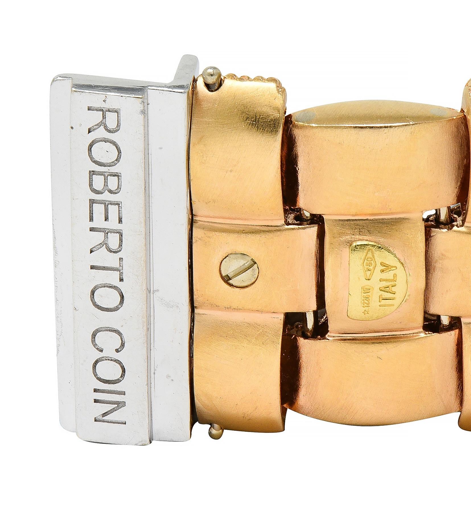 Roberto Coin 3.48 CTW Diamond Ruby 18K Two-Tone Gold Woven Magnifica Bracelet en vente 2