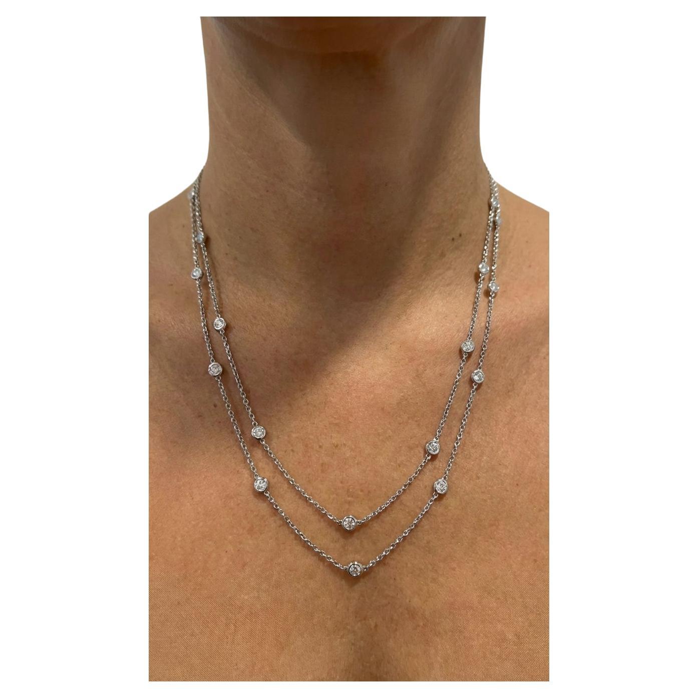 Roberto Coin 36-Inch Diamond Station Necklace Or blanc 18K  2,00 Carats