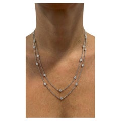 Roberto Coin 36-Zoll Diamant-Station Halskette 18K Weißgold  2.00 Karat