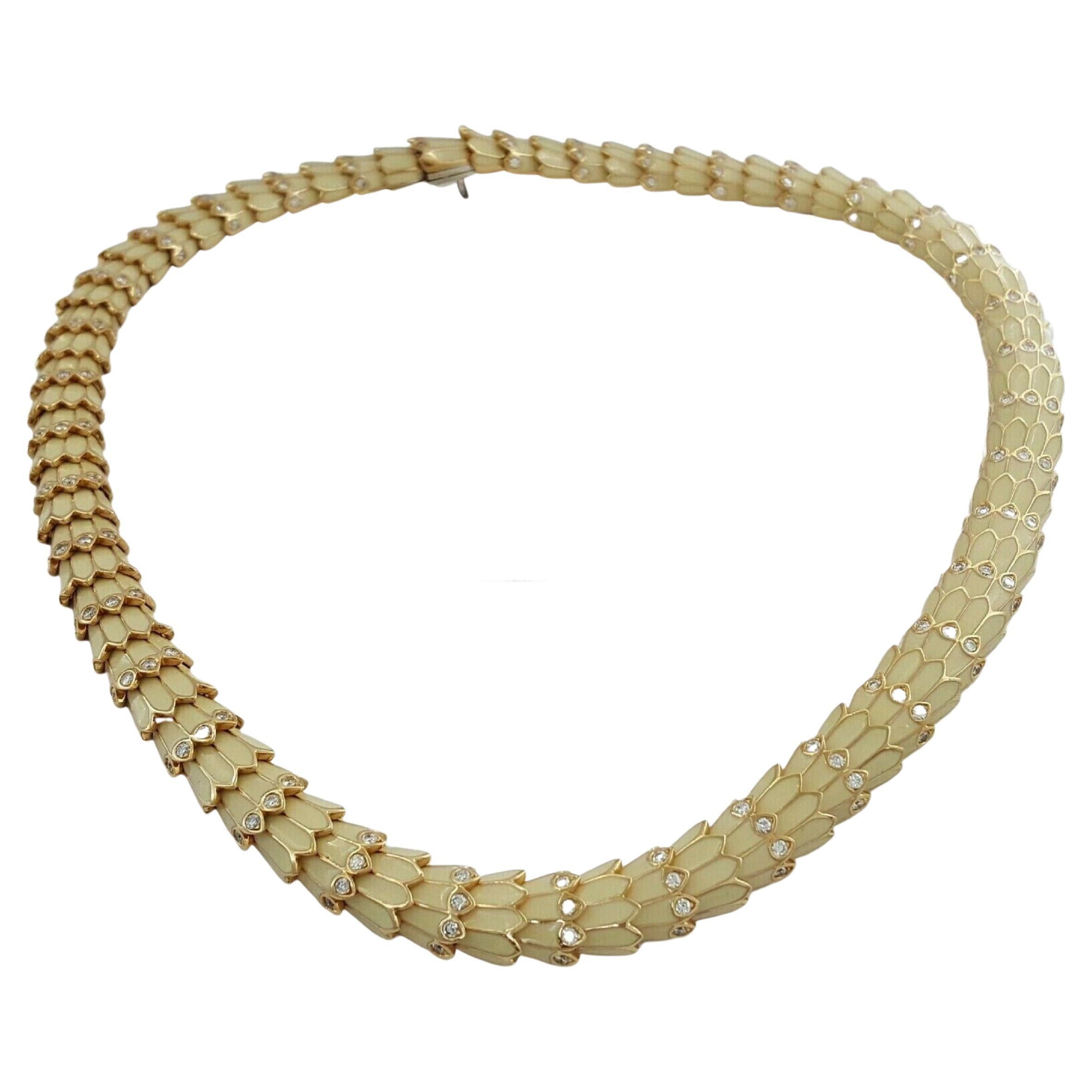 Roberto Coin 3.70 Carat Diamond Snake Necklace For Sale