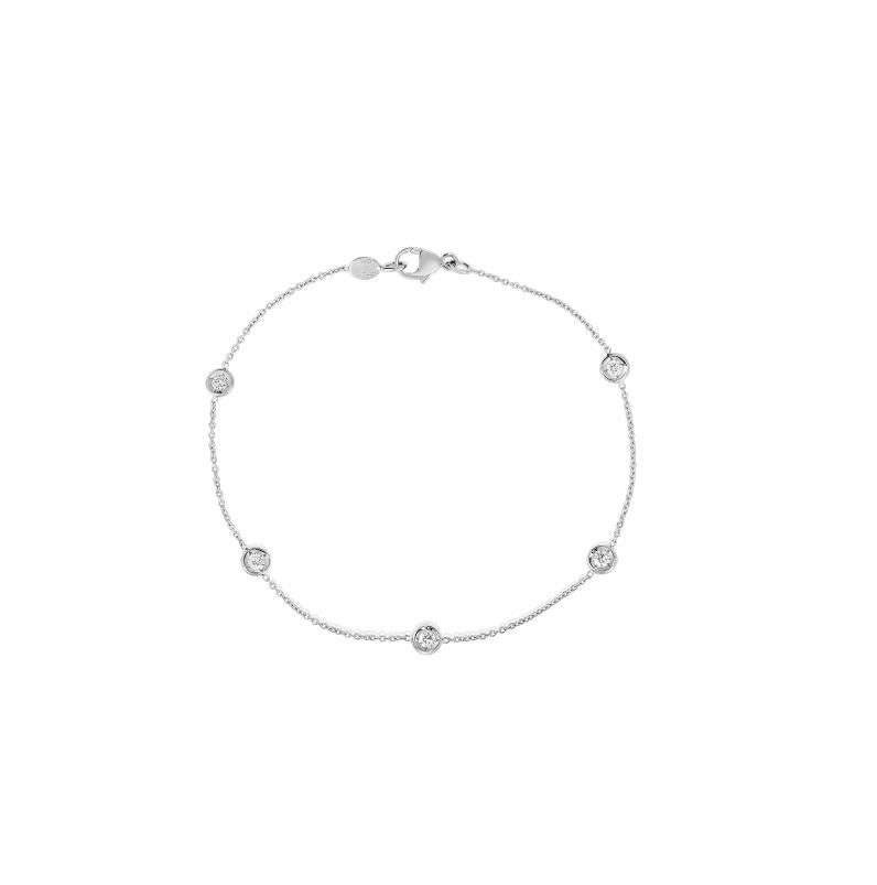 Roberto Coin Pulsera Estación 5 Diamantes 001316AWLBD0 Corte redondo en venta