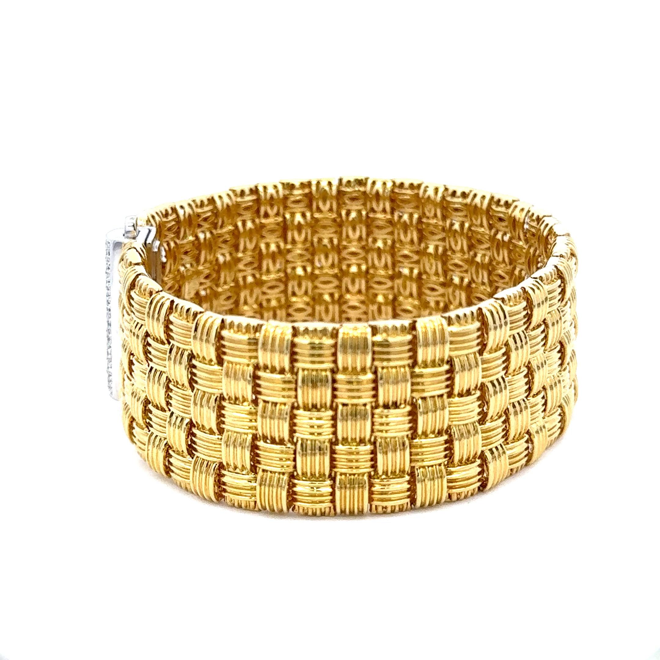 Taille ronde The Row 5 Row Appassionata Bracelet Or jaune 18 carats 94.4 Grammes 7.25