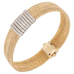 Roberto Coin .50 Karat Diamant Rubin Gelbgold Seidengeflecht-Armband