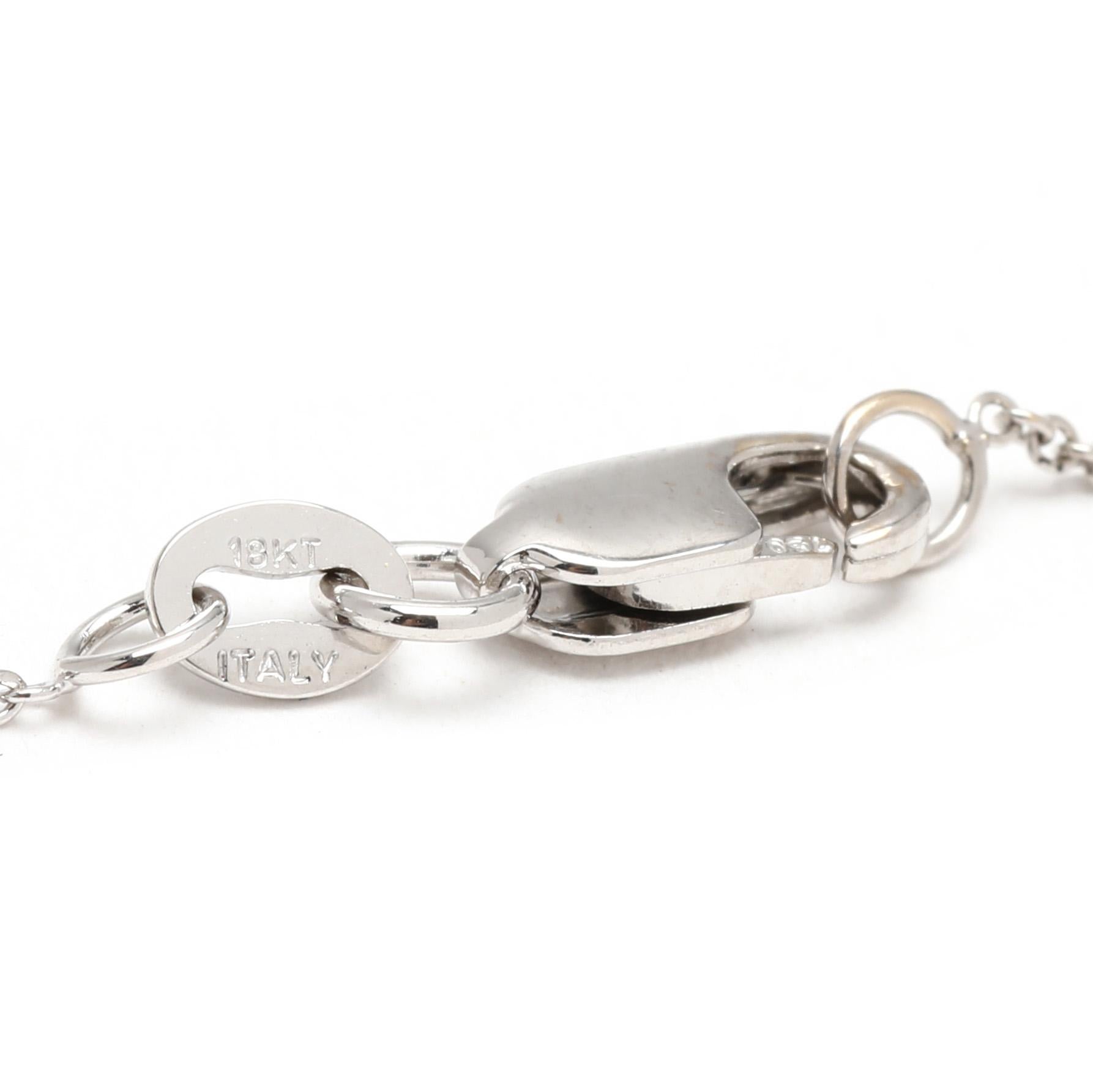 Roberto Coin - Collana con ciondolo a forma di palma con diamante da .54ctw, oro bianco 18k, 18 In In condizioni buone in vendita a McLeansville, NC