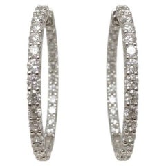 Roberto Coin 6 Carat Diamond Hoop Earrings in 18k White Gold