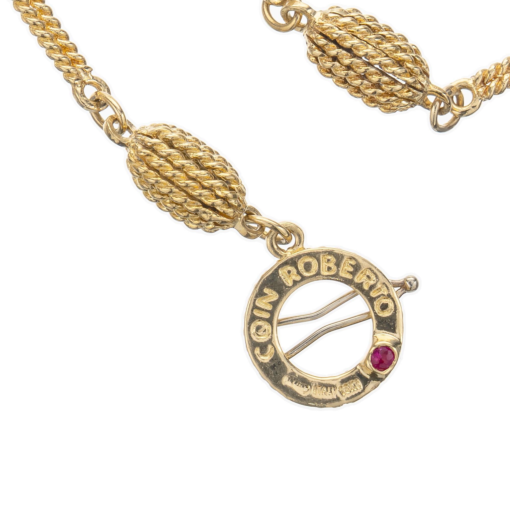 Roberto Coin .6 Carat Sapphire Ruby Yellow Gold Toggle Bracelet  Bon état - En vente à Stamford, CT