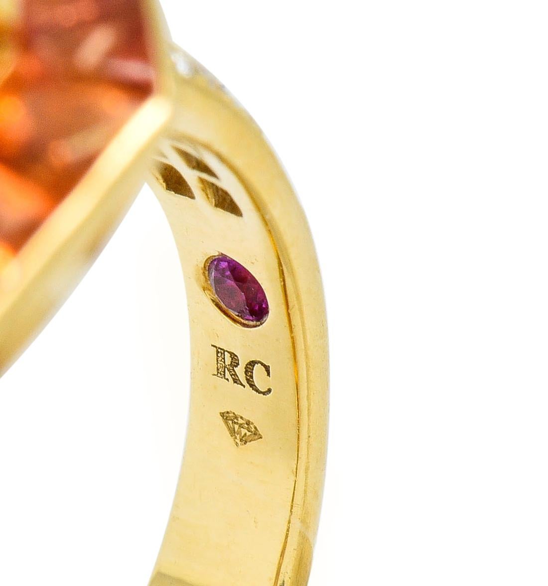 Roberto Coin Cocktail-Ring, 6,80 Karat Citrin Saphir Diamant 18 Karat Gold 4