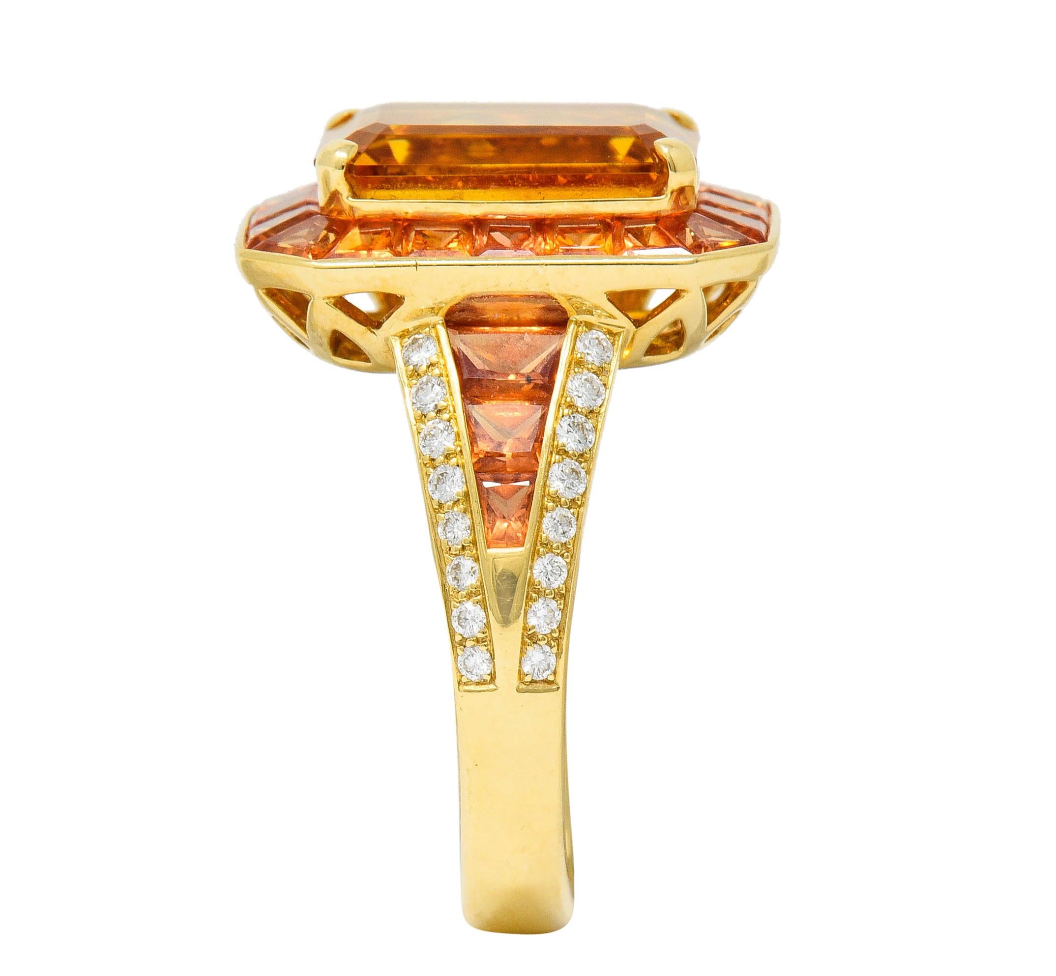 Roberto Coin Cocktail-Ring, 6,80 Karat Citrin Saphir Diamant 18 Karat Gold 2