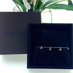 Roberto Coin Bracelet en or jaune 18 carats:: 7 stations:: diamants pendants:: avec boîte