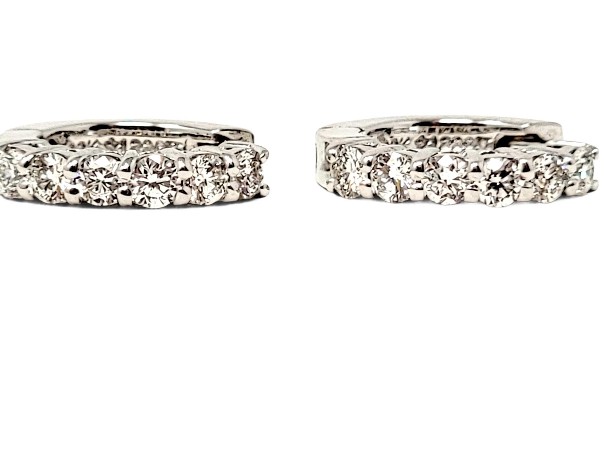 Roberto Coin .70 Carat Total Diamond Huggie Hoop Earrings in 18 Karat White Gold 6