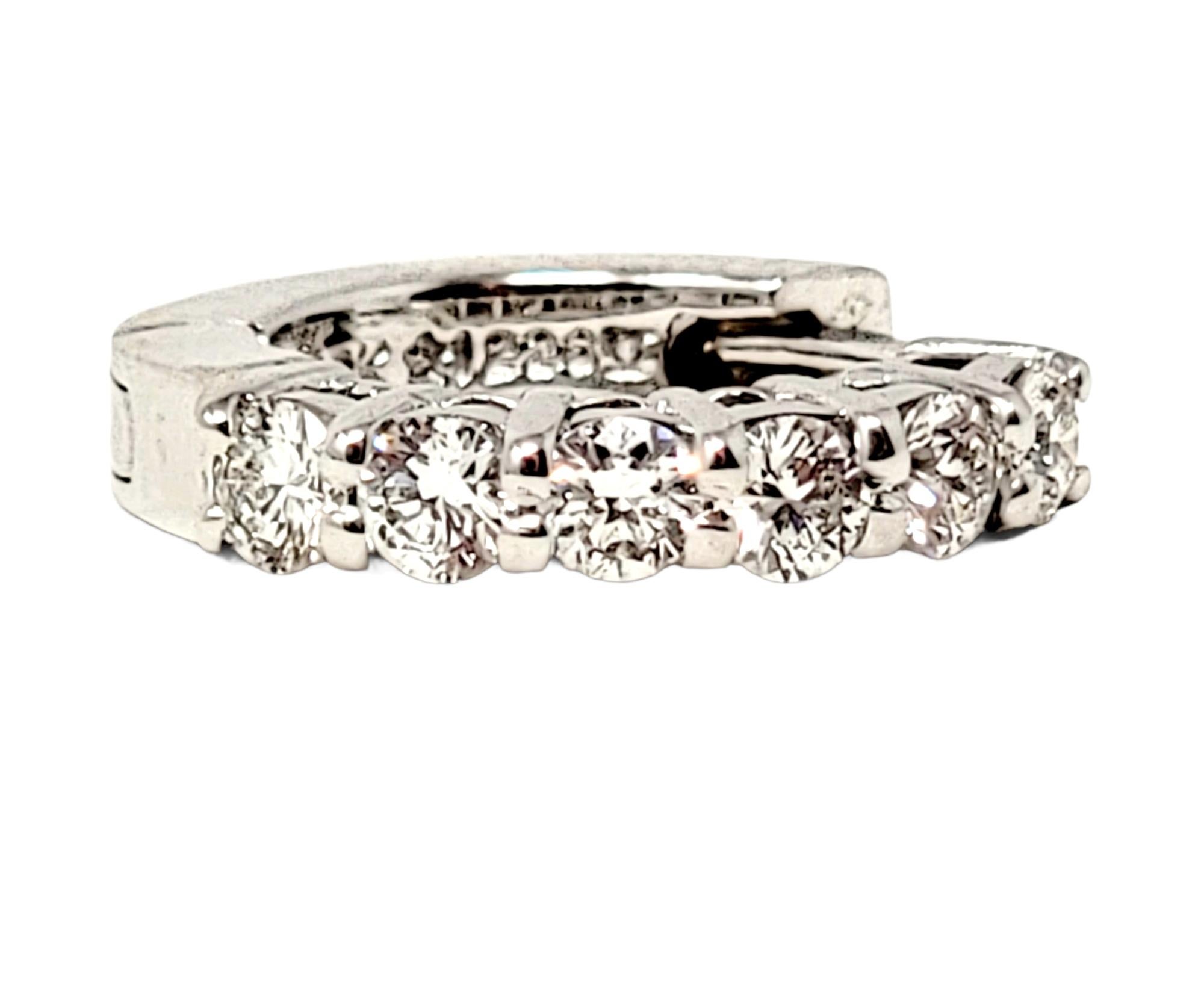 Roberto Coin .70 Carat Total Diamond Huggie Hoop Earrings in 18 Karat White Gold 1