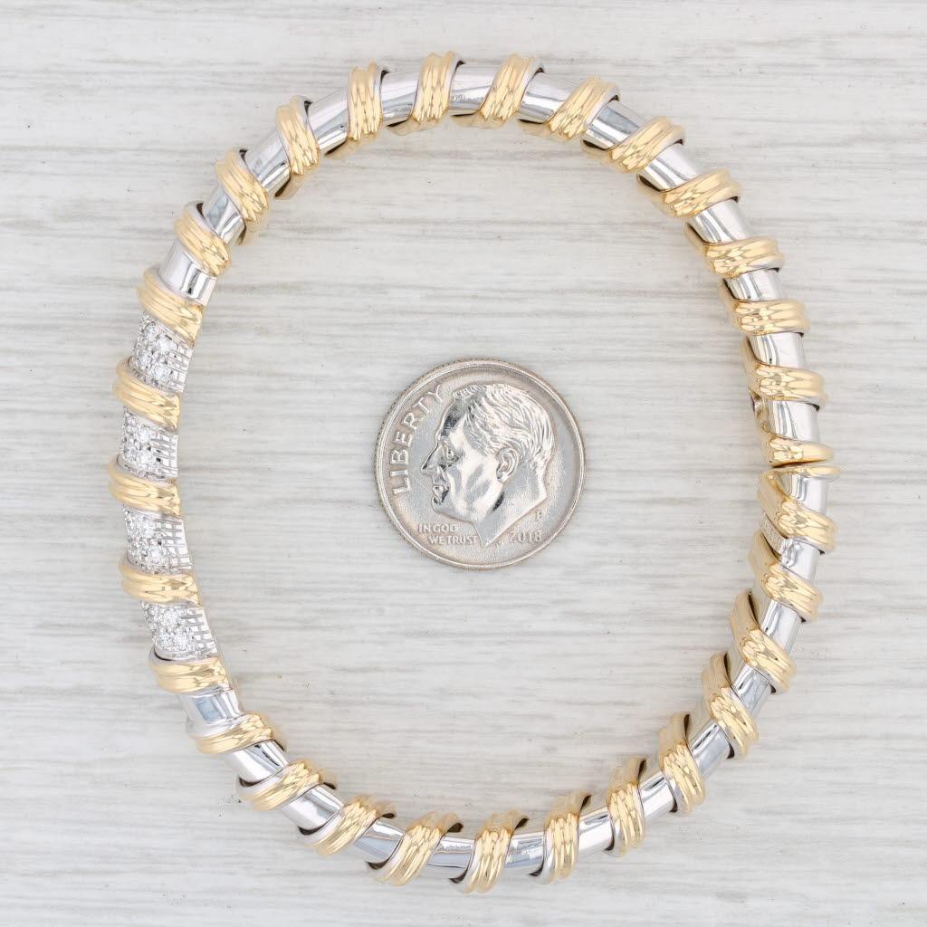 Roberto Coin .76ctw Diamond Ruby Flexible Bangle Bracelet 18k Gold Nabucco 6.5
