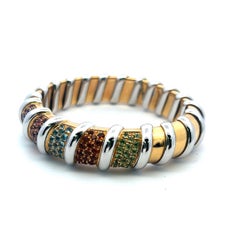 Roberto Coin Pulsera de oro bicolor de 18 quilates con diamante brillante redondo de 8,50 quilates