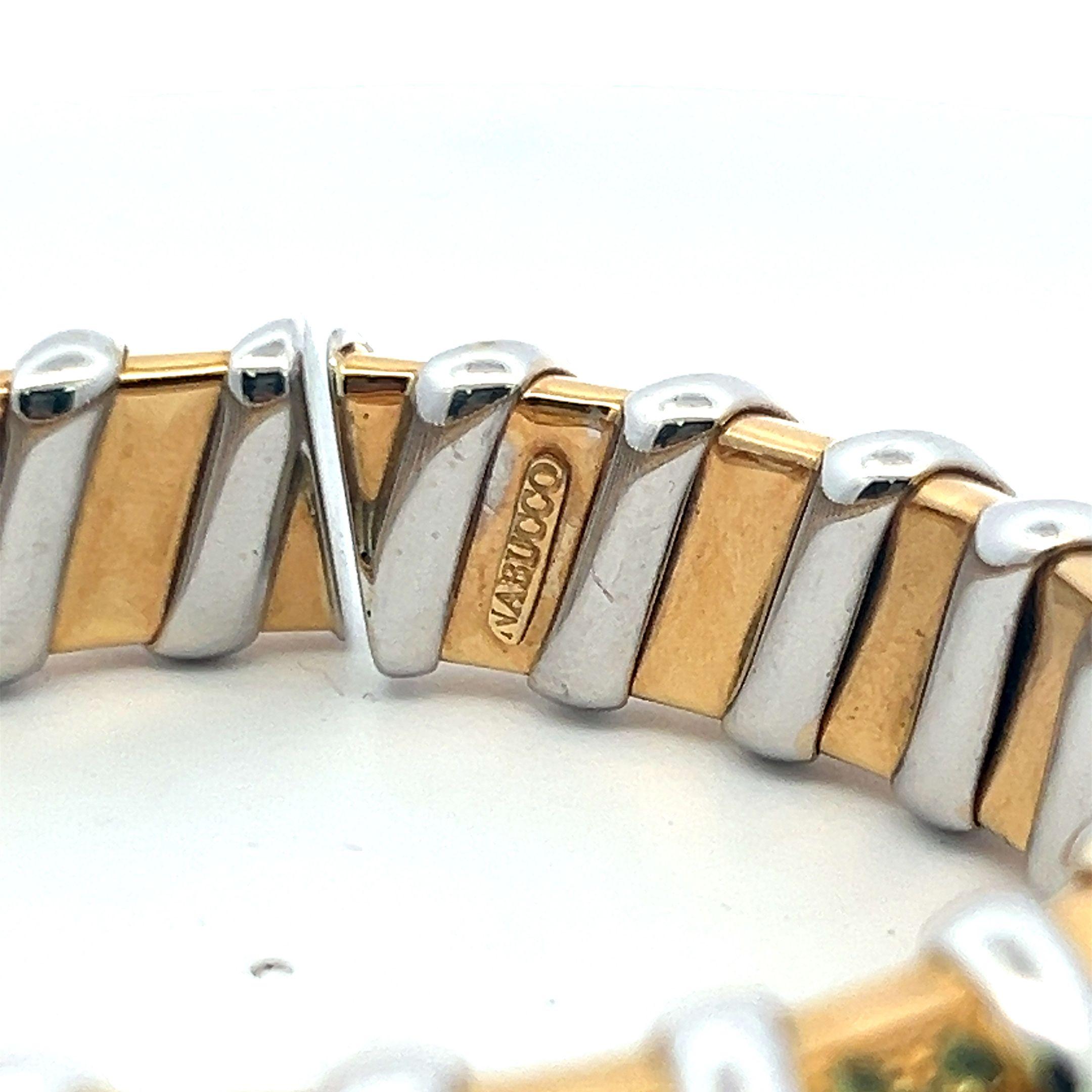 Roberto Coin, manchette en or bicolore 18 carats avec diamants brillants ronds de 8,50 carats Pour femmes en vente