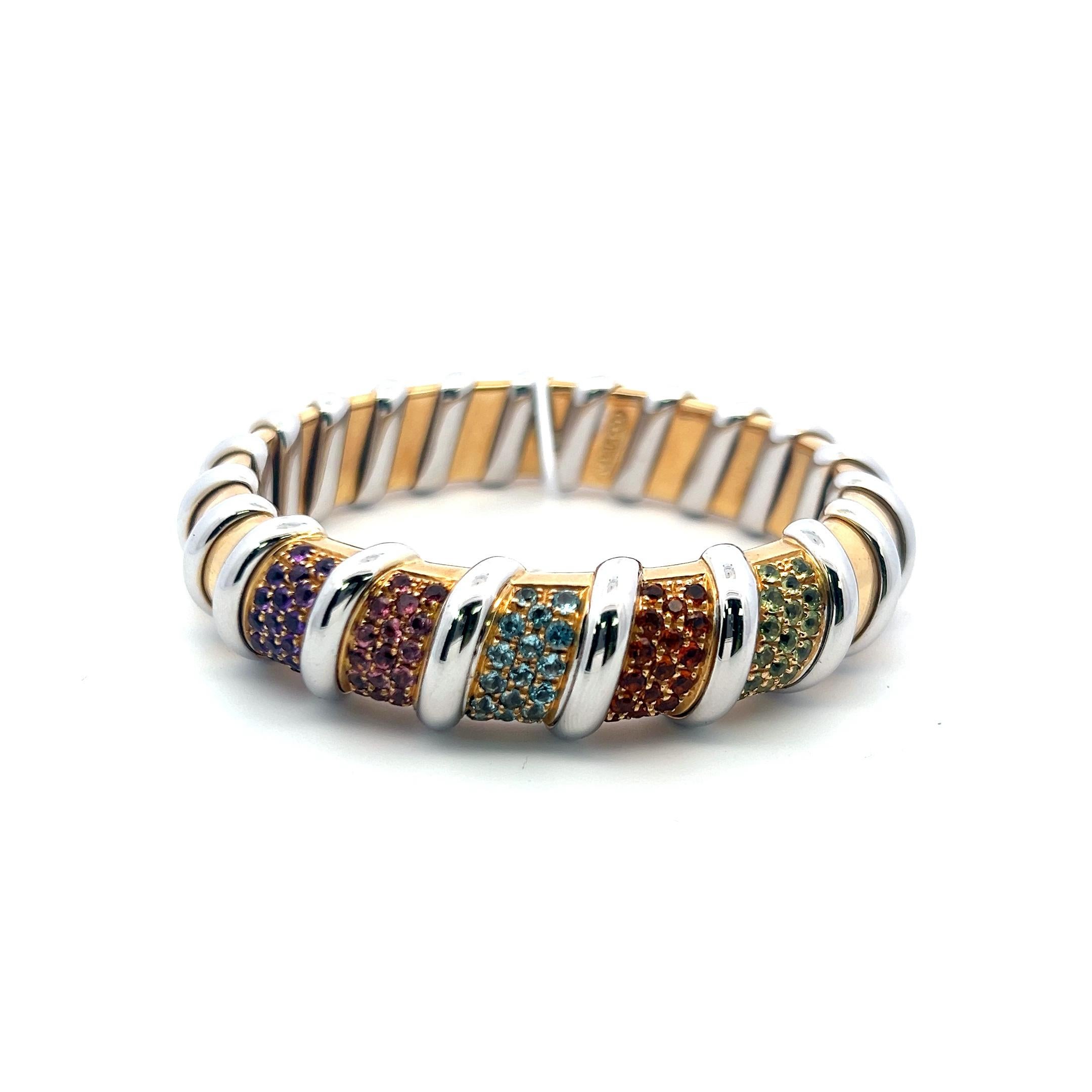 Roberto Coin, manchette en or bicolore 18 carats avec diamants brillants ronds de 8,50 carats en vente 4
