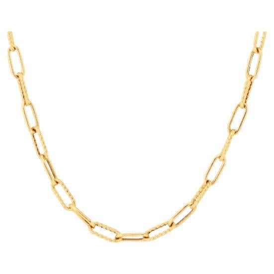 Roberto Coin Alternating Polished & Fluted Fine Paperclip Necklace 5310168AY170 For Sale