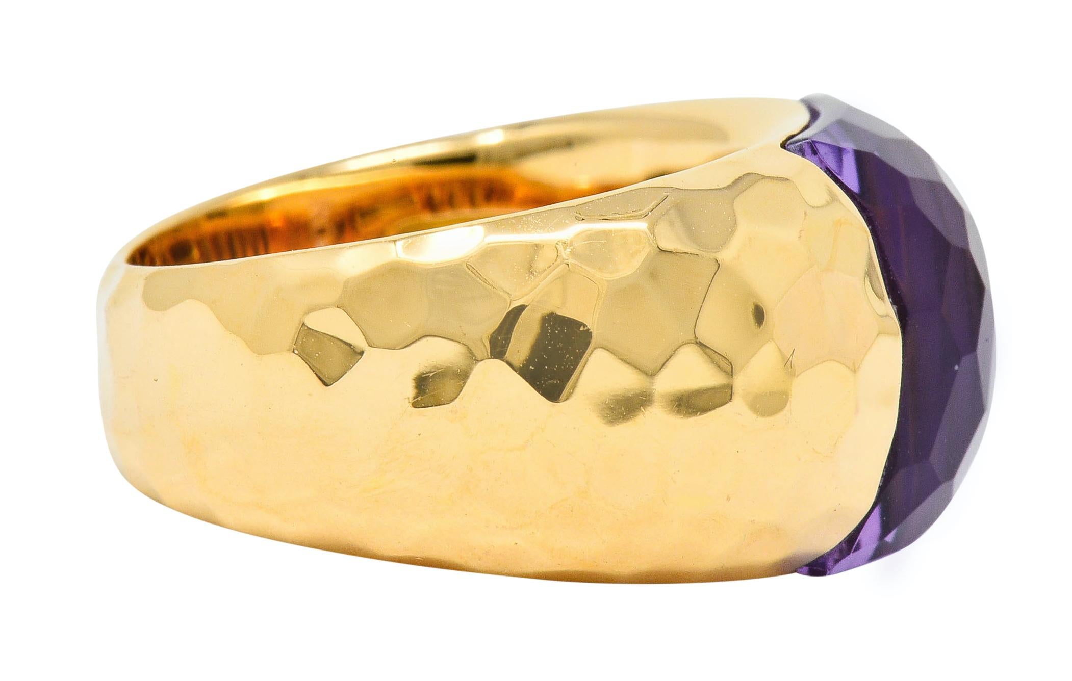 Contemporary Roberto Coin Amethyst 18 Karat Rose Gold Gemstone Band Ring