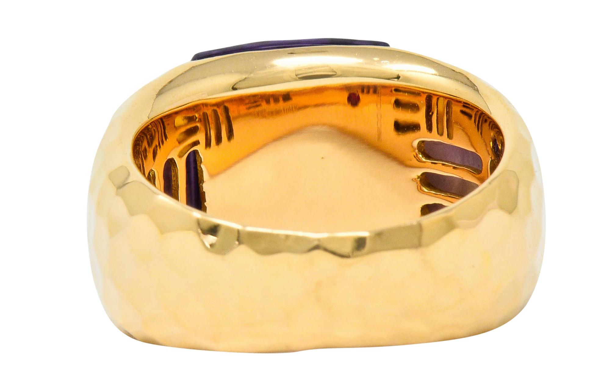Mixed Cut Roberto Coin Amethyst 18 Karat Rose Gold Gemstone Band Ring