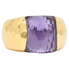 Roberto Coin Amethyst 18 Karat Rose Gold Gemstone Band Ring